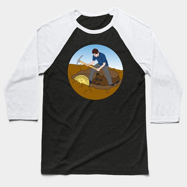 Bitcoin Mining Cryptocurrency Baseball T-Shirt by InspirationPL